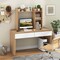 Costway Desk Bookshelf Desktop Storage Organizer Display Shelf Rack Dorm Office Natural/White/Brown
